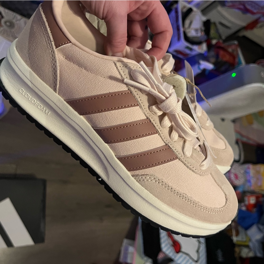 Adidas Cream and Brown Sneakers